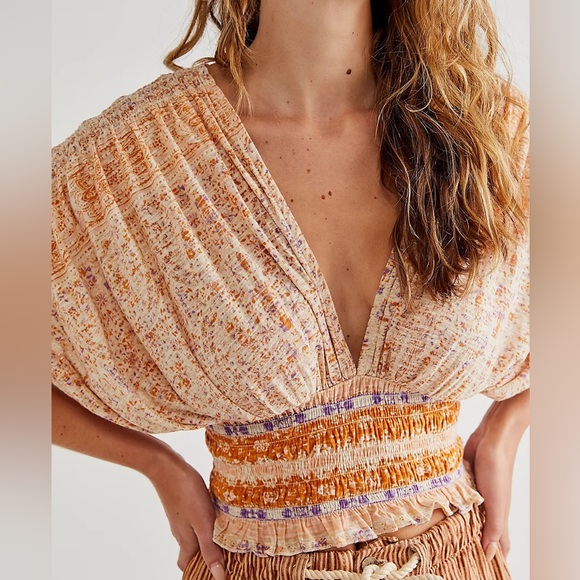 Free People Tops - Free People Next Vacation Top in Ivory Combo, worn once.
